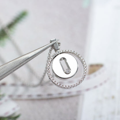 [Luxe Jewelry]LUCKY MOVE PM NECKLACE SILVER DIAMOND