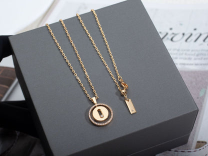 [Luxe Jewelry]LUCKY MOVE PM NECKLACE PINK GOLD DIAMOND