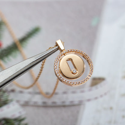 [Luxe Jewelry]LUCKY MOVE PM NECKLACE PINK GOLD DIAMOND