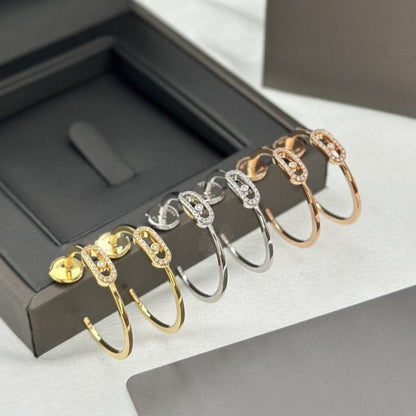 [Luxe Jewelry]CREOLES MOVE UNO PM DIAMOND EARRINGS