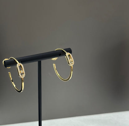 [Luxe Jewelry]CREOLES MOVE UNO PM DIAMOND EARRINGS