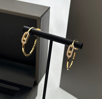 [Luxe Jewelry]CREOLES MOVE UNO PM DIAMOND EARRINGS