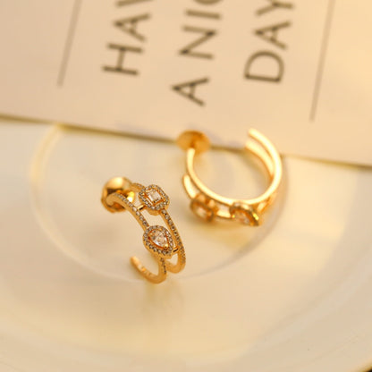 [Luxe Jewelry]CREOLES MY TWIN 2 RANGS SILVER DIAMOND EARRINGS