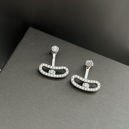 [Luxe Jewelry]MOVE UNO SILVER DIAMOND EARRINGS