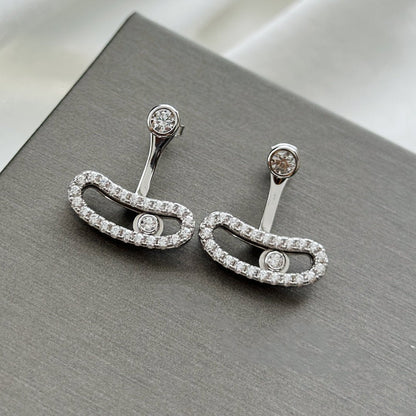 [Luxe Jewelry]MOVE UNO SILVER DIAMOND EARRINGS