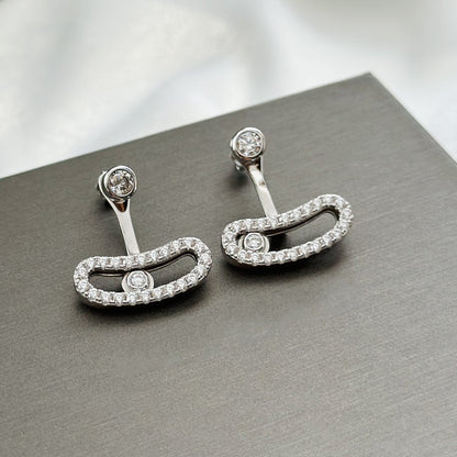 [Luxe Jewelry]MOVE UNO SILVER DIAMOND EARRINGS