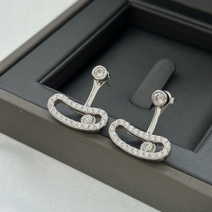 [Luxe Jewelry]MOVE UNO SILVER DIAMOND EARRINGS