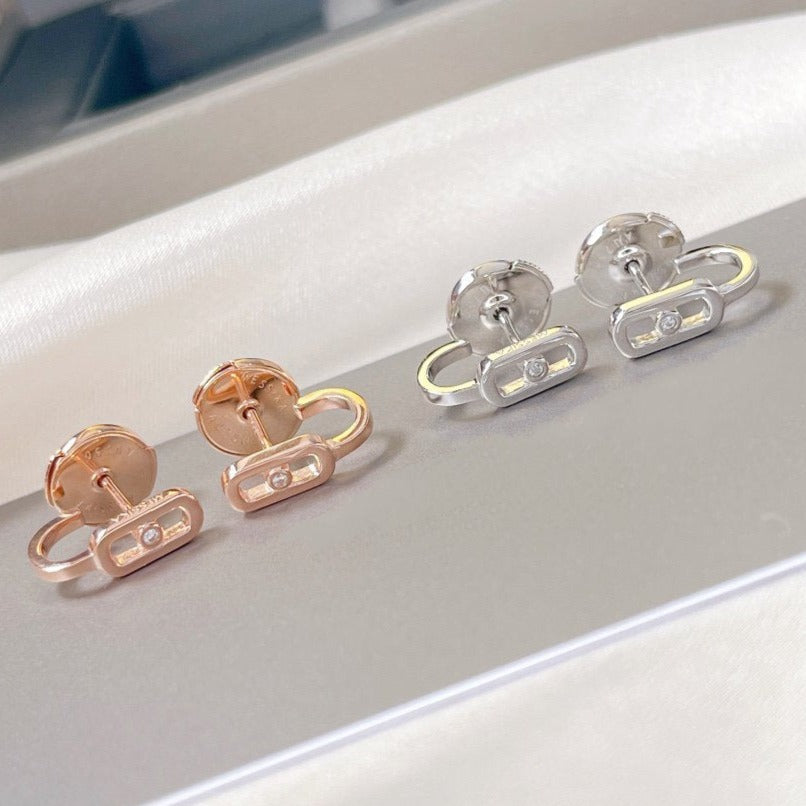 [Luxe Jewelry]CREOLES MOVE UNO MINI 1 DIAMOND EARRINGS