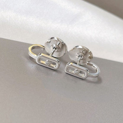 [Luxe Jewelry]CREOLES MOVE UNO MINI 1 DIAMOND EARRINGS