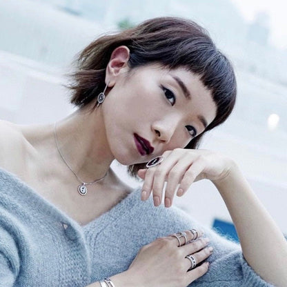[Luxe Jewelry]LUCKY MOVE ARROW PINK GOLD DIAMOND EARRINGS