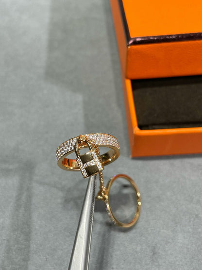 [LUXE]HM KELLY CLOCHETTE DOUBLE RING IN  WITH DIAMONDS