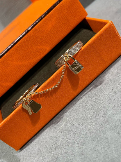 [LUXE]HM KELLY CLOCHETTE DOUBLE RING IN  WITH DIAMONDS