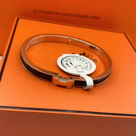 [LUXE]CLASSIC HM CLIC SCHWARZES 8MM EMAILLETTENARMBAND