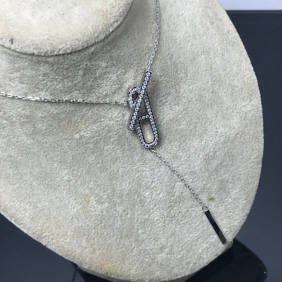 [Luxe]HM NECKLACE PLATINUM ROSE GOLD DIAMOND