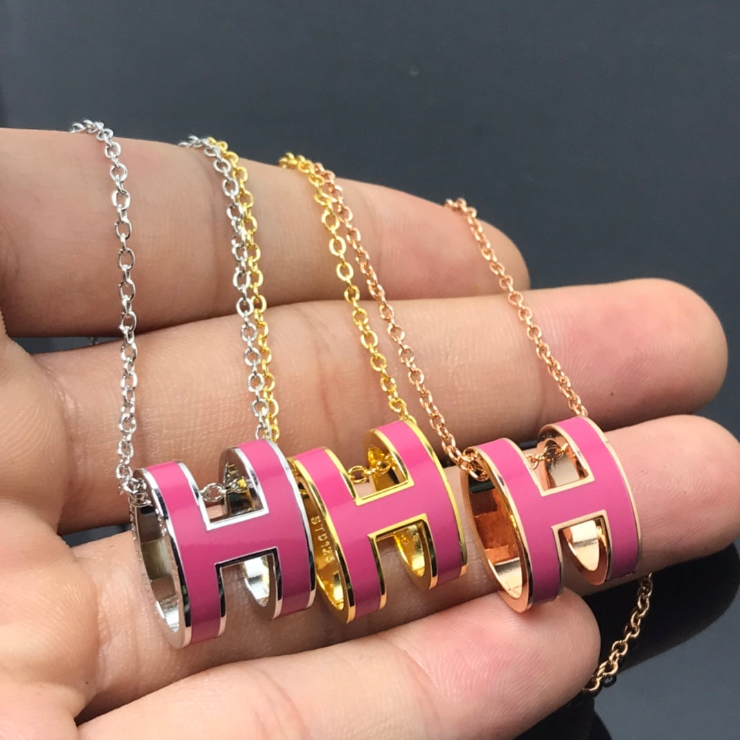 [Luxe]H NECKLACE PINK