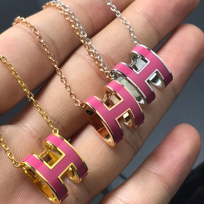 [Luxe]H NECKLACE PINK