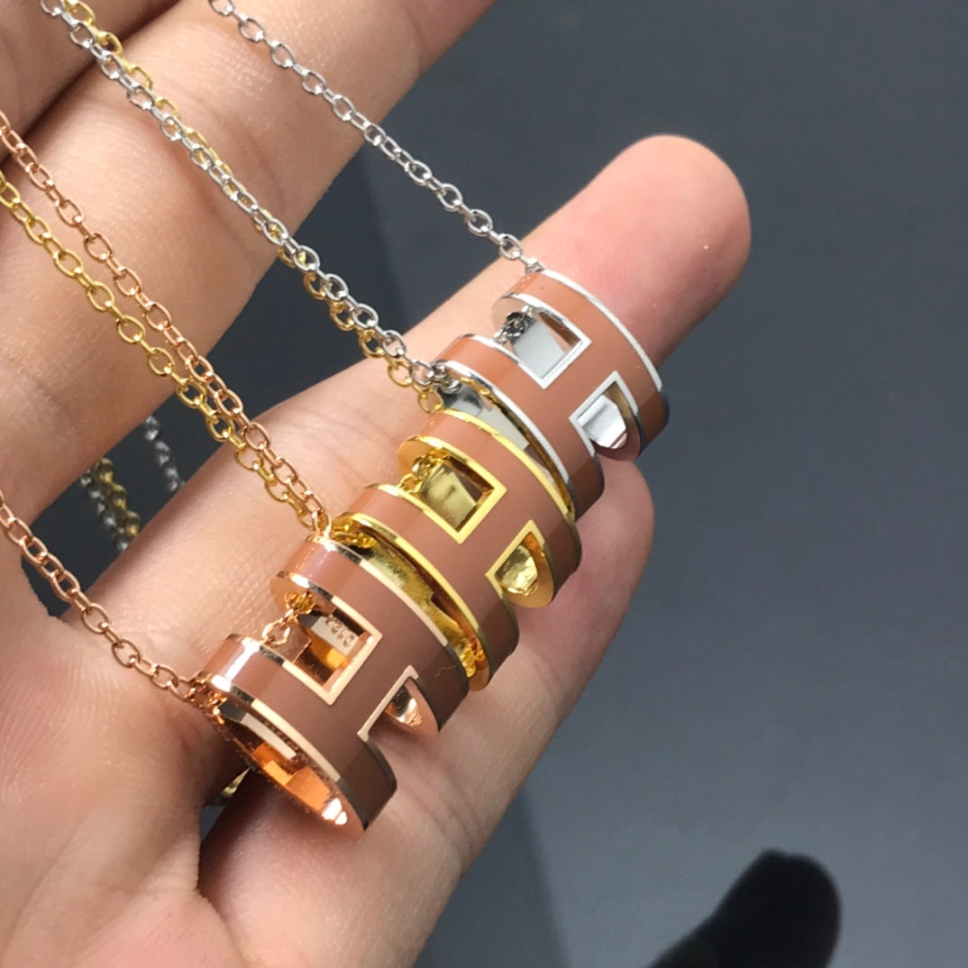 [Luxe]H NECKLACE BROWN