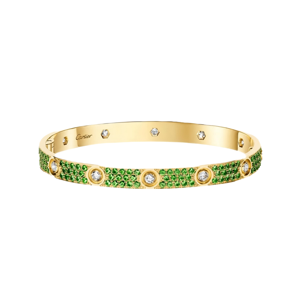 [Luxe Jewelry]2026 PAVE GEMSTONE LOVE BRACELET 6.1MM 10 DIAMONDS