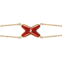 [LUXE]JEUX ARMBAND KARNELIANGROSA-GOLD 1 DIAMANT