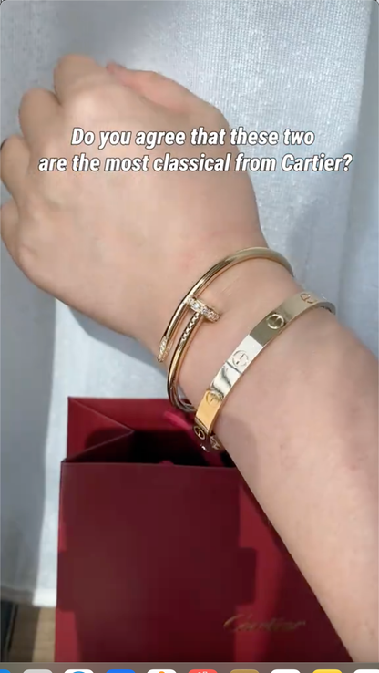 [Luxe Jewelery] LOVE Classic & JUSTE Diamond Bracelet Stack Set