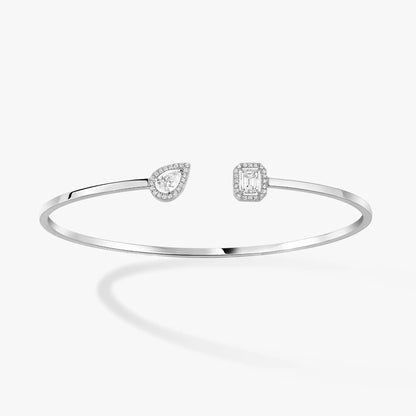 [Luxe Jewelry]JONC FLEX MY TWIN TOI & MOI SILVER DIAMOND BRACELET
