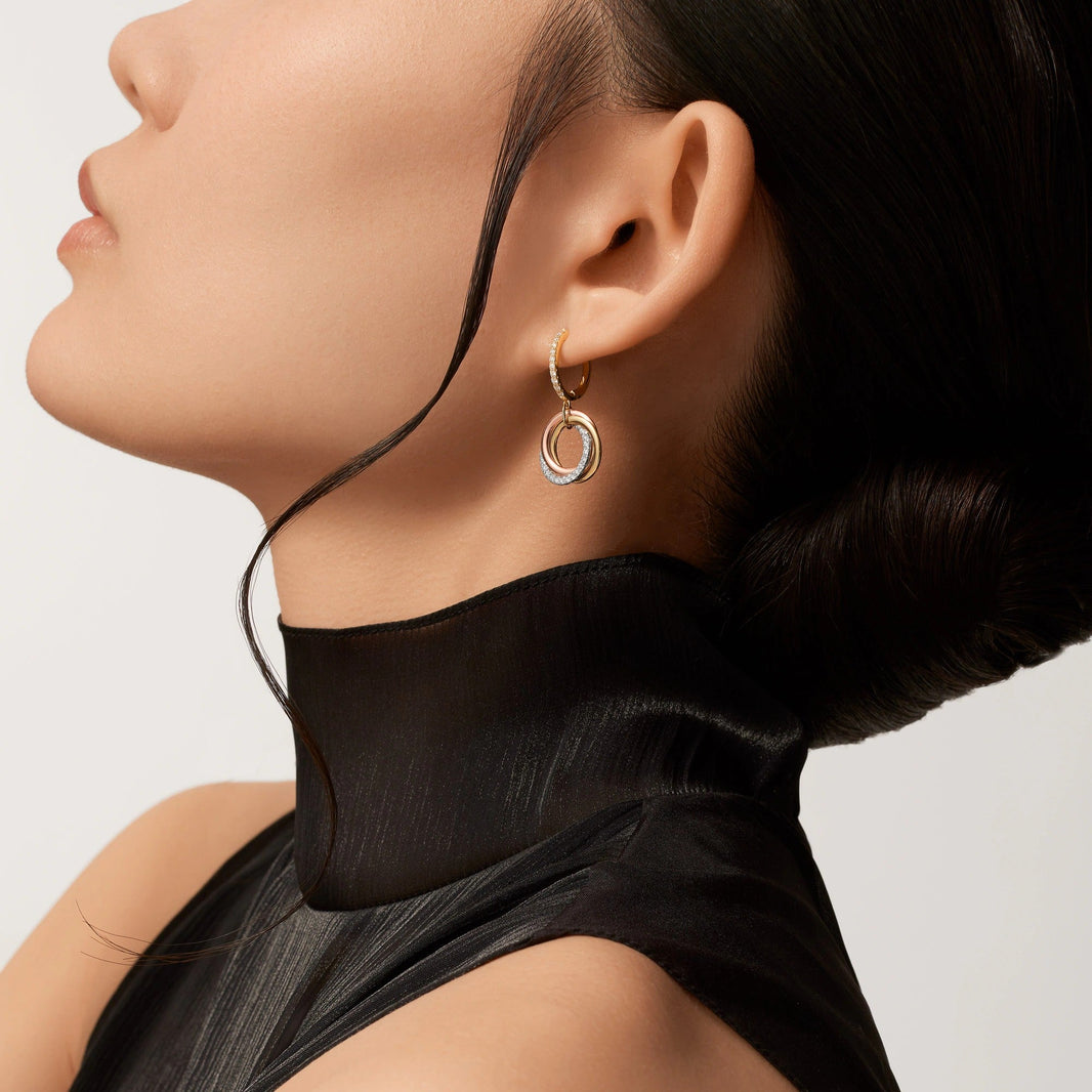 [Luxe Jewelry] TRINITY HALF DIAMOND  EARRINGS