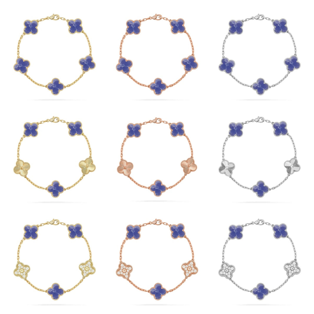 [LUXE]CLOVER 5 MOTIF BLAUE ADERN ARMBAND KOLLEKTION