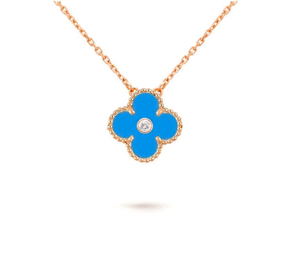 [LUXE]CLOVER 15MM DIAMOND SINGLE FLOWER NECKLACE COLLECTION