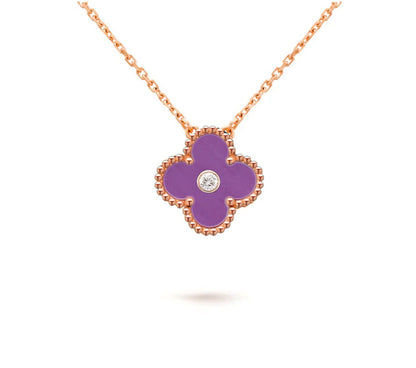 [LUXE]CLOVER 15MM DIAMOND SINGLE FLOWER NECKLACE COLLECTION