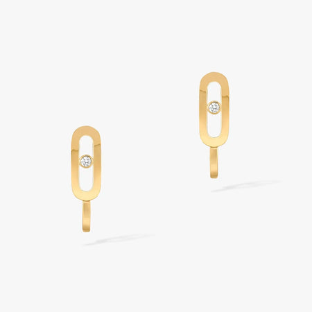 [Luxe Jewelry]CREOLES MOVE UNO MINI 1 DIAMOND EARRINGS