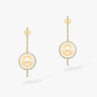 [Luxe Jewelry]LUCKY MOVE ARROW PINK GOLD DIAMOND EARRINGS