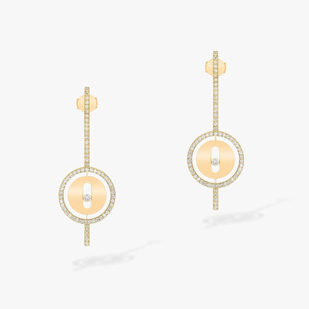 [Luxe Jewelry]LUCKY MOVE ARROW PINK GOLD DIAMOND EARRINGS