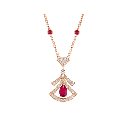 [Luxe]DREAM NECKLACE CARNELIAN DIAMOND PINK GOLD