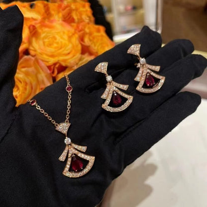 [Luxe]DREAM NECKLACE CARNELIAN DIAMOND PINK GOLD