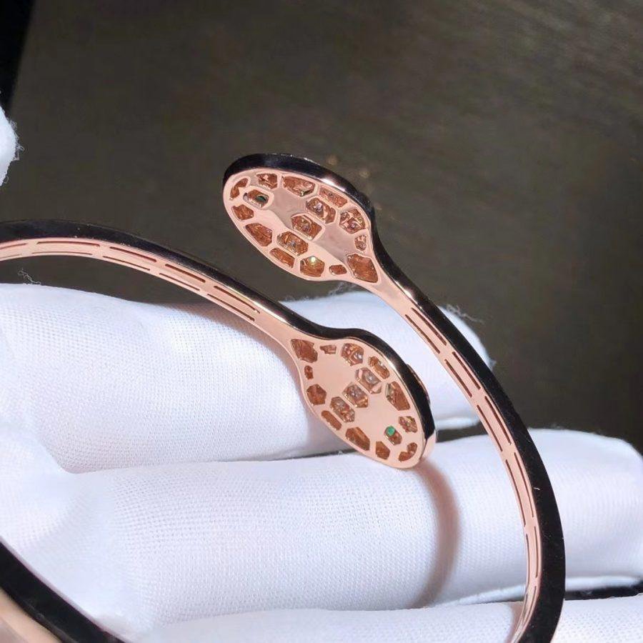 [Luxe]SERPENTI BRACELET PINK GOLD MALACHITE DIAMOND DOUBLE SNAKE