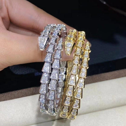 [Luxe]SERPENTI BRACELET GOLD DIAMOND DOUBLE ROW