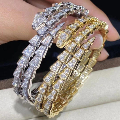 [Luxe]SERPENTI BRACELET GOLD DIAMOND DOUBLE ROW