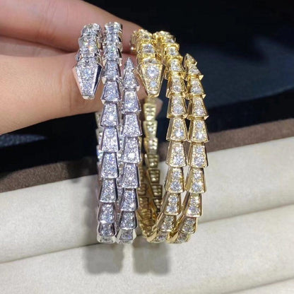 [Luxe]SERPENTI BRACELET GOLD DIAMOND DOUBLE ROW