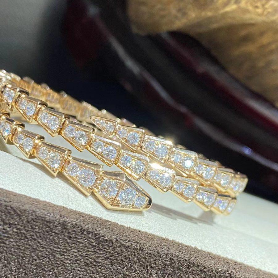 [Luxe]SERPENTI BRACELET GOLD DIAMOND DOUBLE ROW