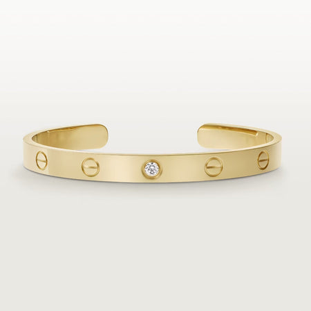[Luxe Jewelry] LOVE BRACELET 6.1MM 1 DIAMOND OPEN CUFF