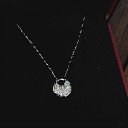 [Luxe]AMULETTE SILVER FULL DIAMOND NECKLACE