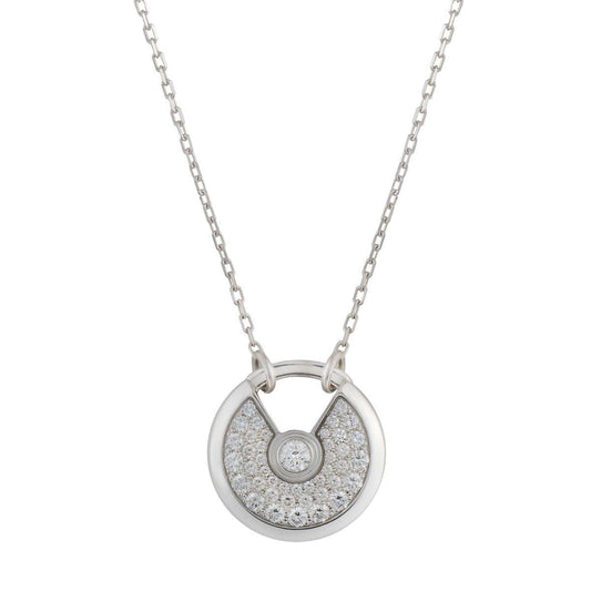 [Luxe]AMULETTE SILVER FULL DIAMOND NECKLACE