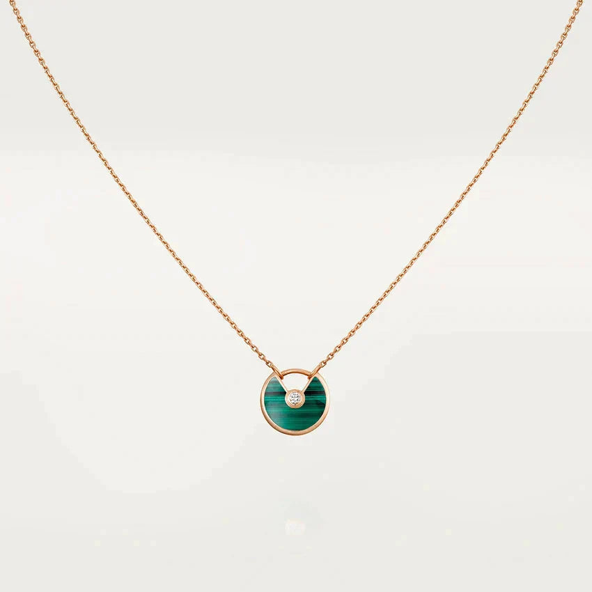 [Luxe]AMULETTE ROSE GOLD MALACHITE NECKLACE