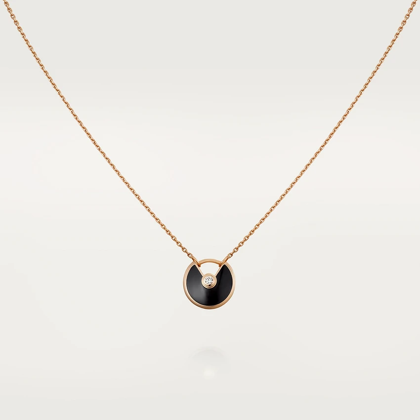 [Luxe]AMULETTE ROSE GOLD ONYX NECKLACE