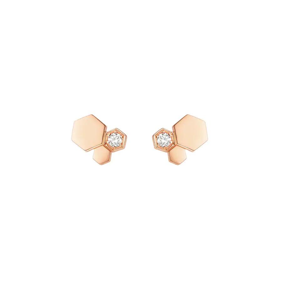 [Luxe]BEE LOVE PINK GOLD DIAMOND EARRINGS