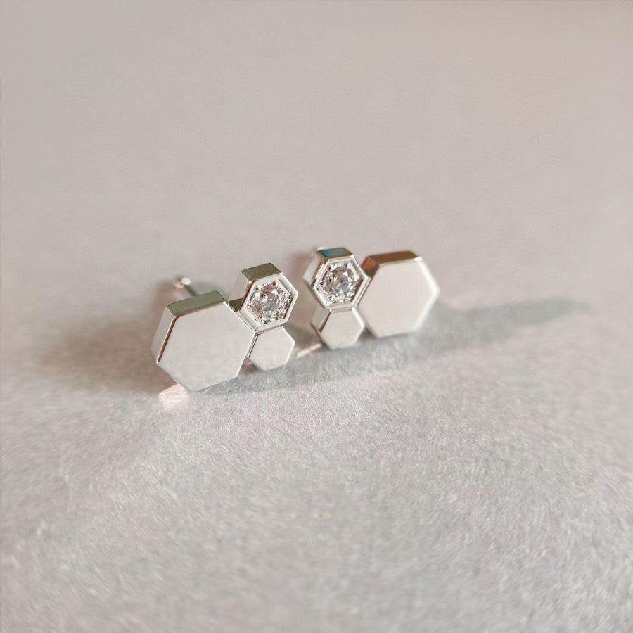 [Luxe]BEE LOVE SILVER DIAMOND EARRINGS