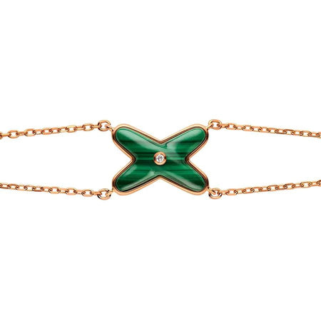 [LUXE]JEUX ARMBAND MALACHIT ROSA GOLD 1 DIAMANT