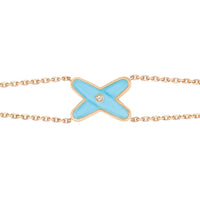 [LUXE]JEUX ARMBAND TÜRKIS ROSÉGOLD 1 DIAMANT