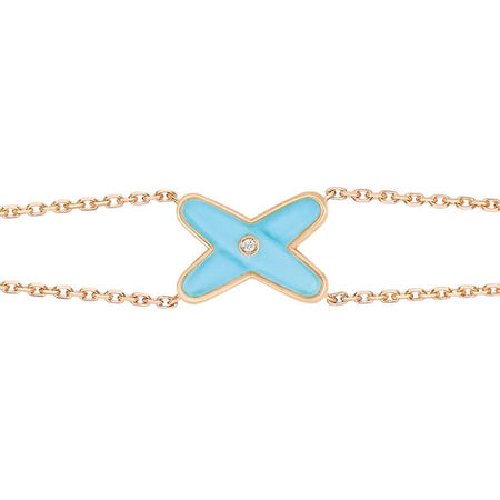 [LUXE]JEUX ARMBAND TÜRKIS ROSÉGOLD 1 DIAMANT