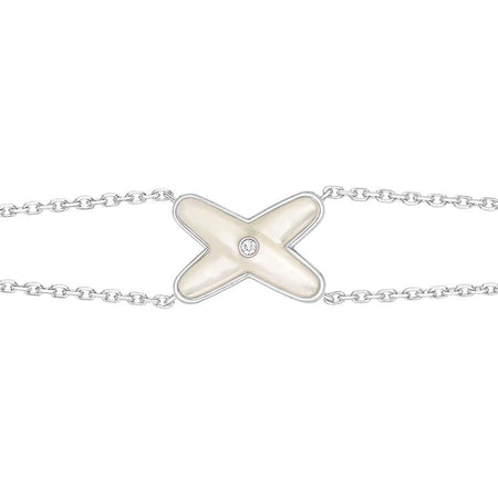 [LUXE]JEUX ARMBAND WEISS MOP SILBER 1 DIAMANT